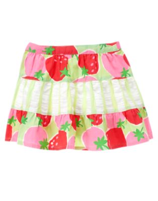 Strawberry Mixed Print Skirt