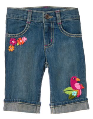 Parrot Flower Capri Jean