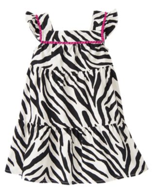 Zebra Pom Pom Dress