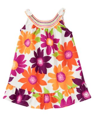 Embroidered Safari Flower Dress