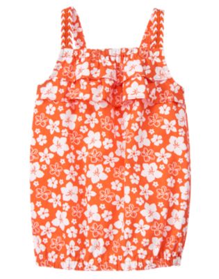 Hibiscus Ruffle Tank