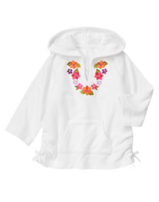Embroidered Flower Terry Hoodie