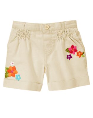 Flower Linen Blend Short