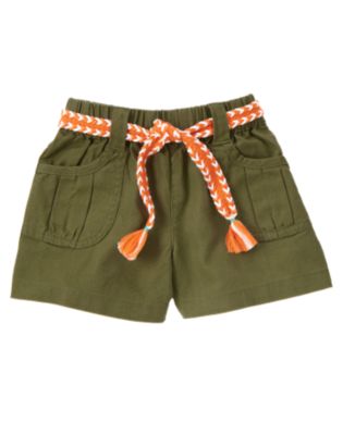 Braided Belt Linen Blend Short