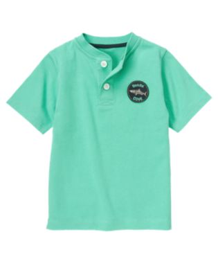 Shark Cove Patch Henley Tee