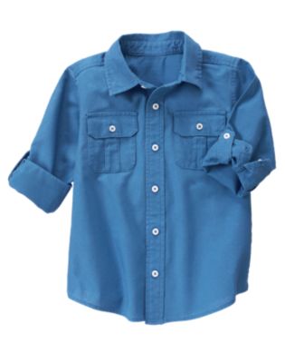 Button Tab Linen Blend Shirt