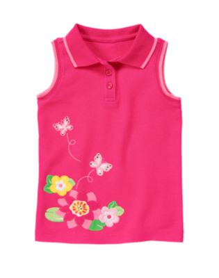 Gem Butterfly Pique Polo Tank