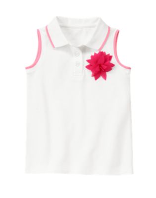 Flower Pique Polo Tank
