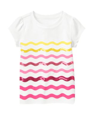 Sequin Wavy Stripe Tee
