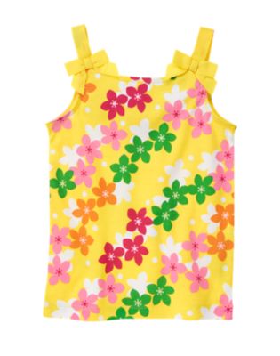Bow Strap Hibiscus Print Tank