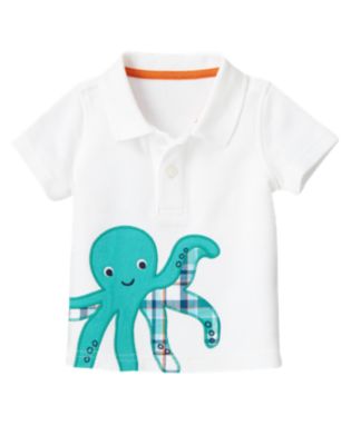 Plaid Octopus Polo Shirt