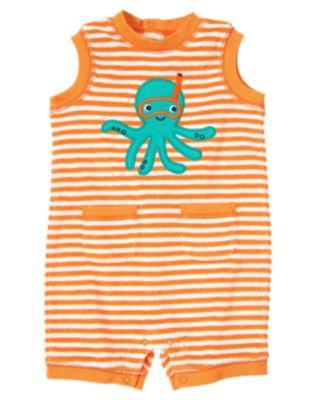 Octopus Stripe Terry One-Piece