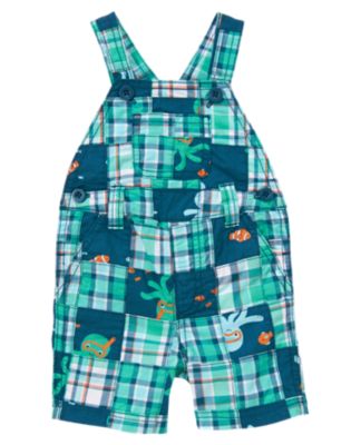 Octopus Plaid Patchwork Shortall