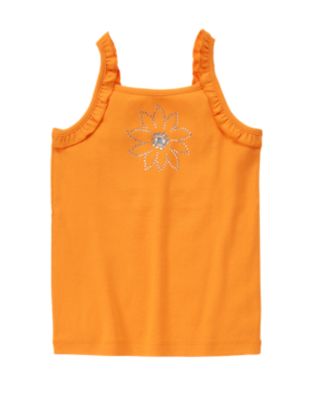 Gem Flower Ruffle Tank