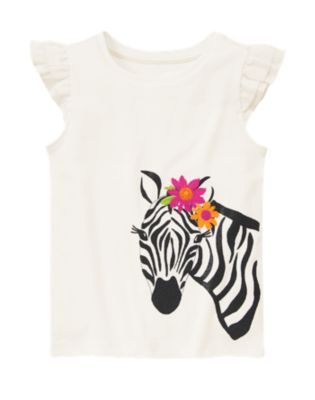 Embroidered Glitter Zebra Tee