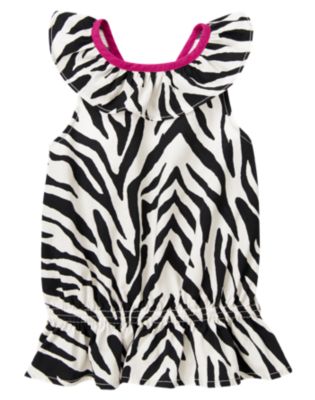 Zebra Ruffle Top