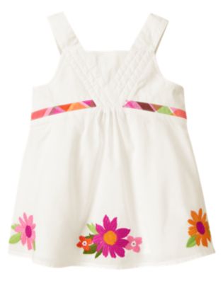 Embroidered Flower Swing Top