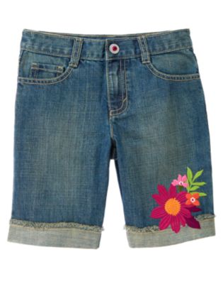 Safari Flower Bermuda Jean Short
