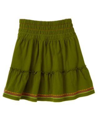 Stitched Tiered Ruffle Skirt