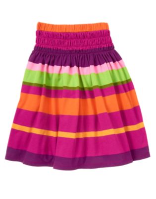 Stripe Smocked Skirt