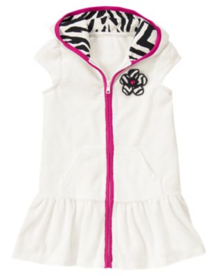 Gem Zebra Flower Terry Cover-Up