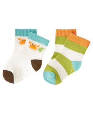 Crab Stripe Sock Two-Pack