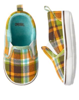 Plaid Sneaker Crib Shoe