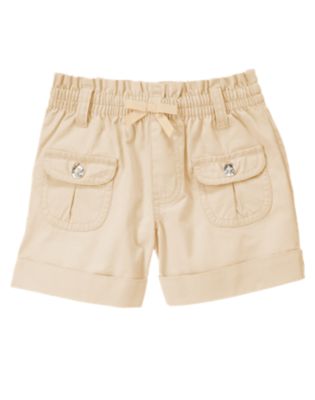 Gem Button Cuffed Short
