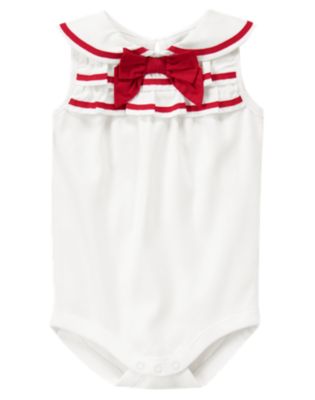 Ruffle Sailor Collar Bodysuit