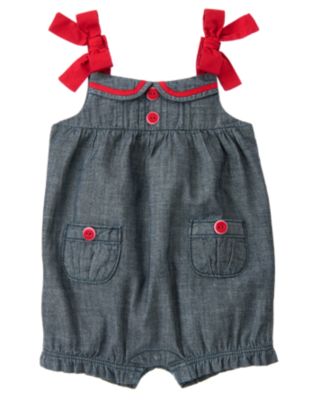 Bow Chambray Bubble One-Piece