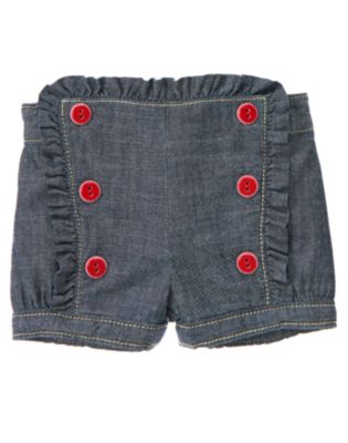 Double Button Chambray Short