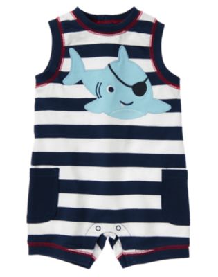 Pirate Shark Stripe One-Piece
