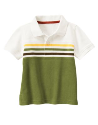 Colorblock Stripe Pique Polo Shirt