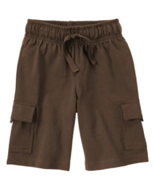 Drawstring Knit Cargo Short