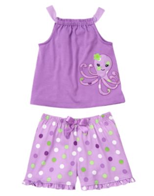 Octopus Shortie Two-Piece Pajama Set