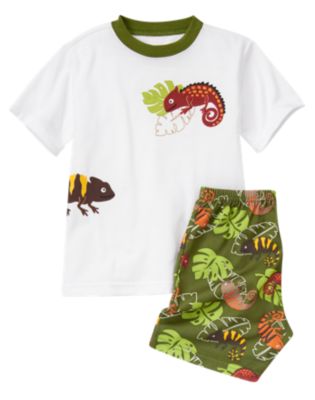 Lizard Shortie Two-Piece Pajama Set