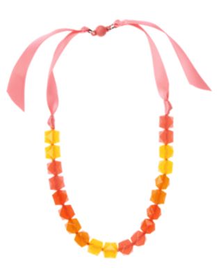 Sparkle Bead Ribbon Necklace