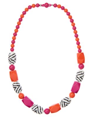 Zebra Bead Necklace