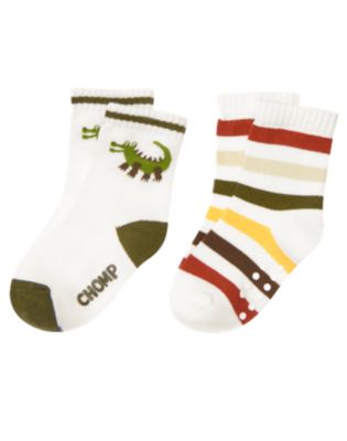 Crocodile Stripe Sock Two-Pack
