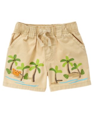 Crab & Palms Khaki Short