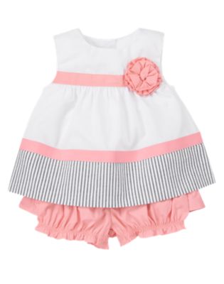 Corsage Striped Two-Piece Set