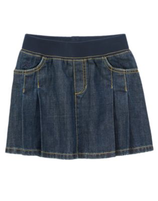 Pull-On Denim Skirt