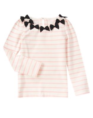Striped Bow Tee