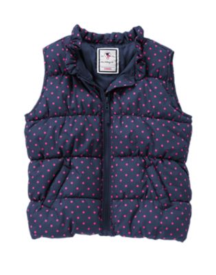 Neon Polka Dot Puffer Vest