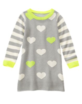 Striped Heart Sweater Dress