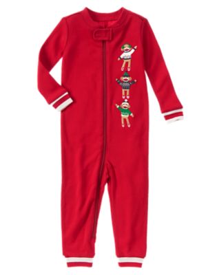 Sock Monkey One-Piece Pajamas