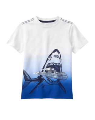 shark with a submarine tshirt for boys