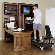 Armoire and Desk with Built-In Fitness Center