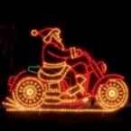 Lighted Motorcycle Santa