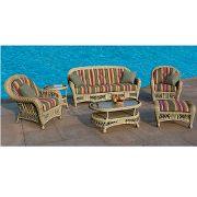 The Classic Outdoor Wicker Collection Chair and Ottoman